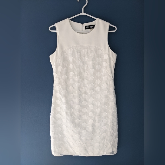 Karl Lagerfeld Paris White Sleeveless Dress size 4 - Picture 6 of 13